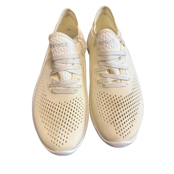 Crocs Literide 360 Pacer Cream Sneakers Men’s size 8 Women’s size 7 - Picture 1 of 6